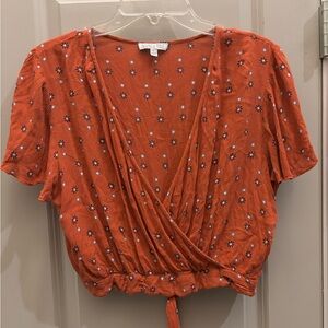 Patrons of Peace Rust Floral Blouse